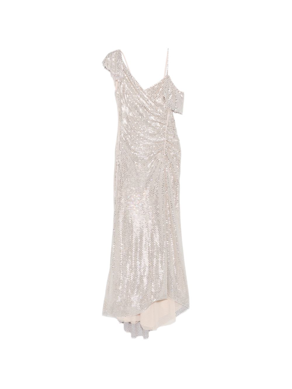Maxi Abito Drappeggiato Con Cristalli PF26041XACH CHAMPAGNE SELF-PORTRAIT 