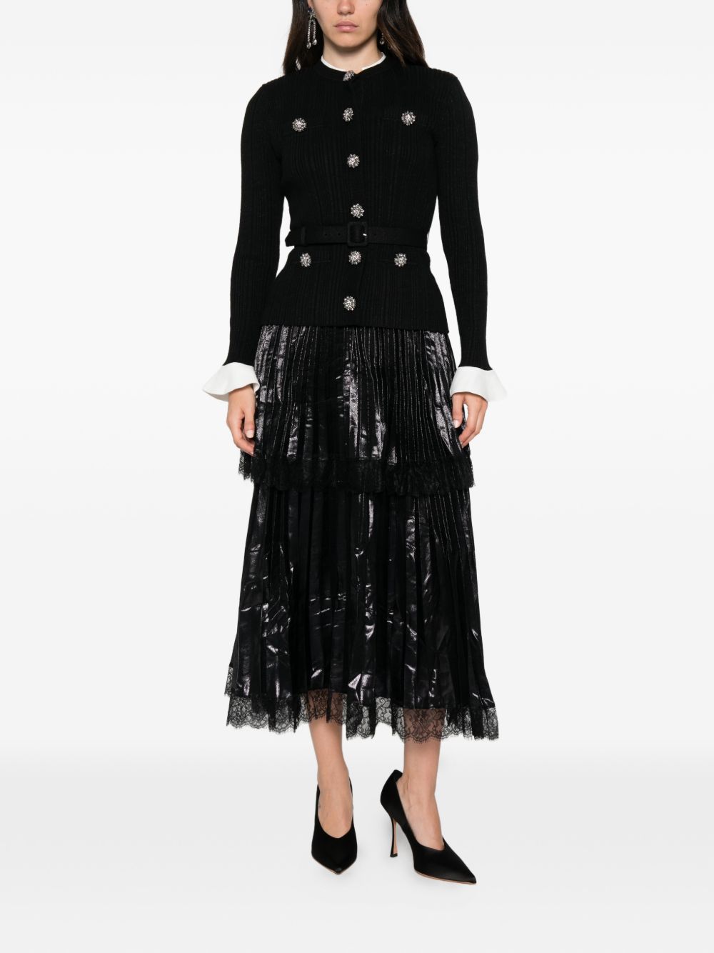 Abito In Maglia Midi SC26009MAB BLACK SELF-PORTRAIT 