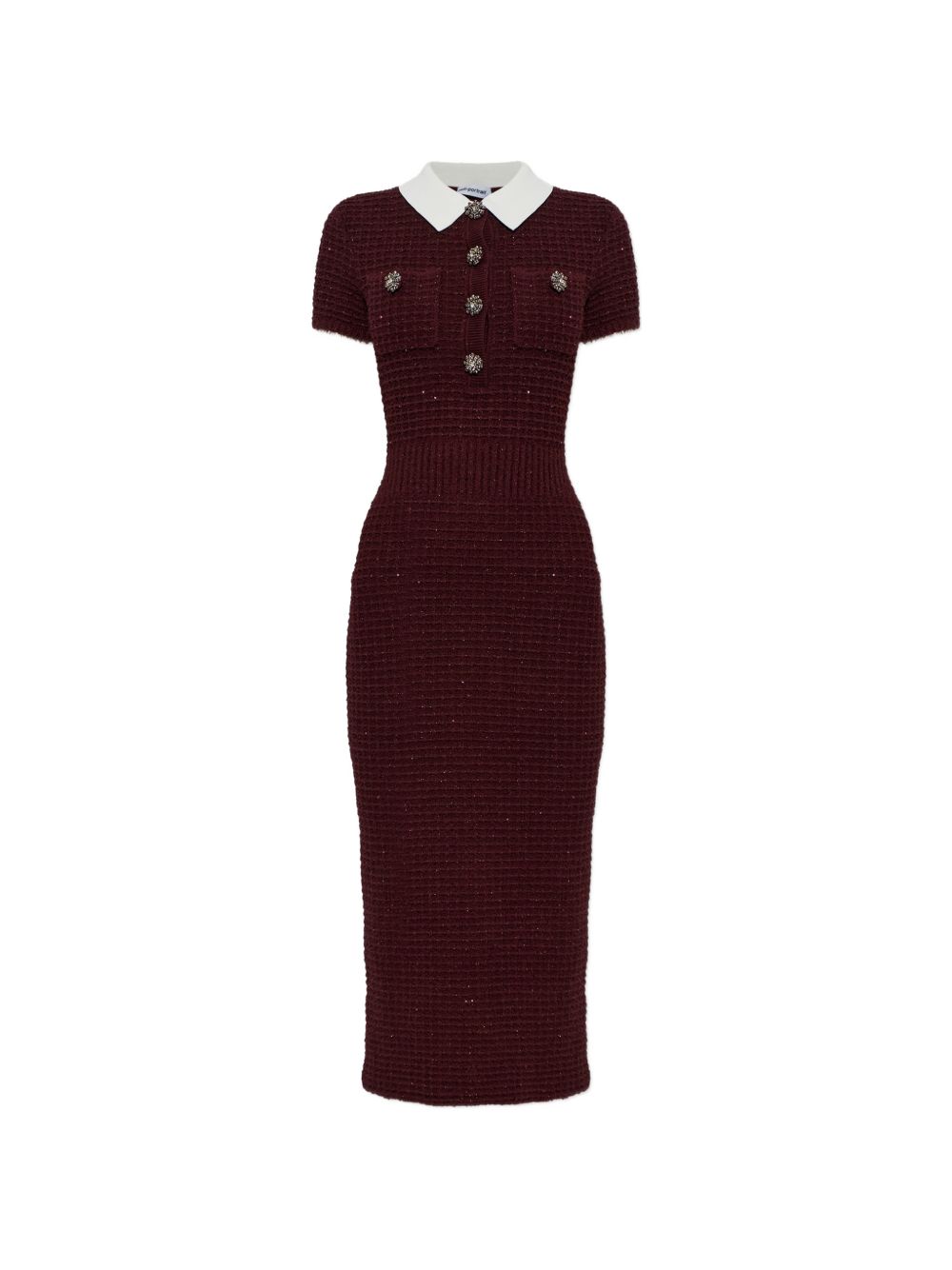 Abito Midi In Maglia SC26091MBU BURGUNDY SELF-PORTRAIT 