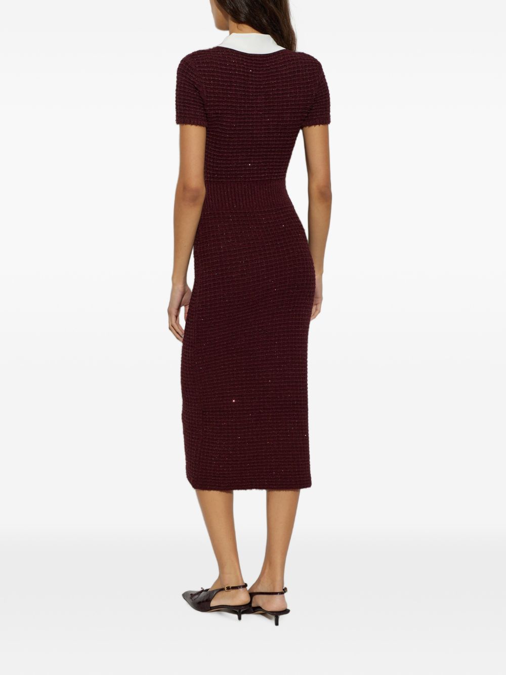 Abito Midi In Maglia SC26091MBU BURGUNDY SELF-PORTRAIT 