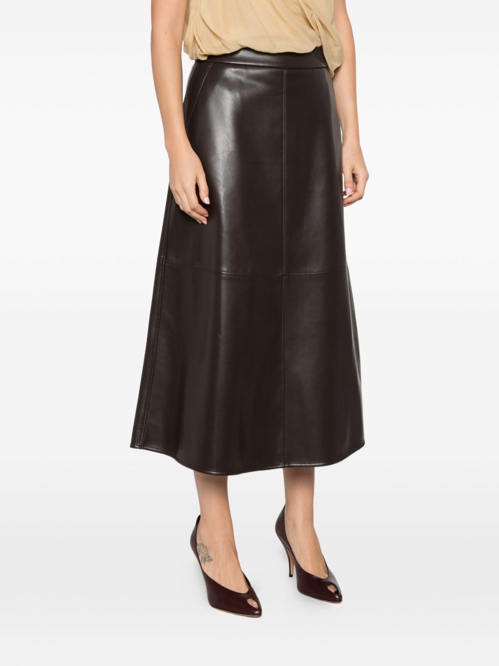 Gonna Jersey Effetto Pelle 2629776033600 004 BROWN S MAX MARA 