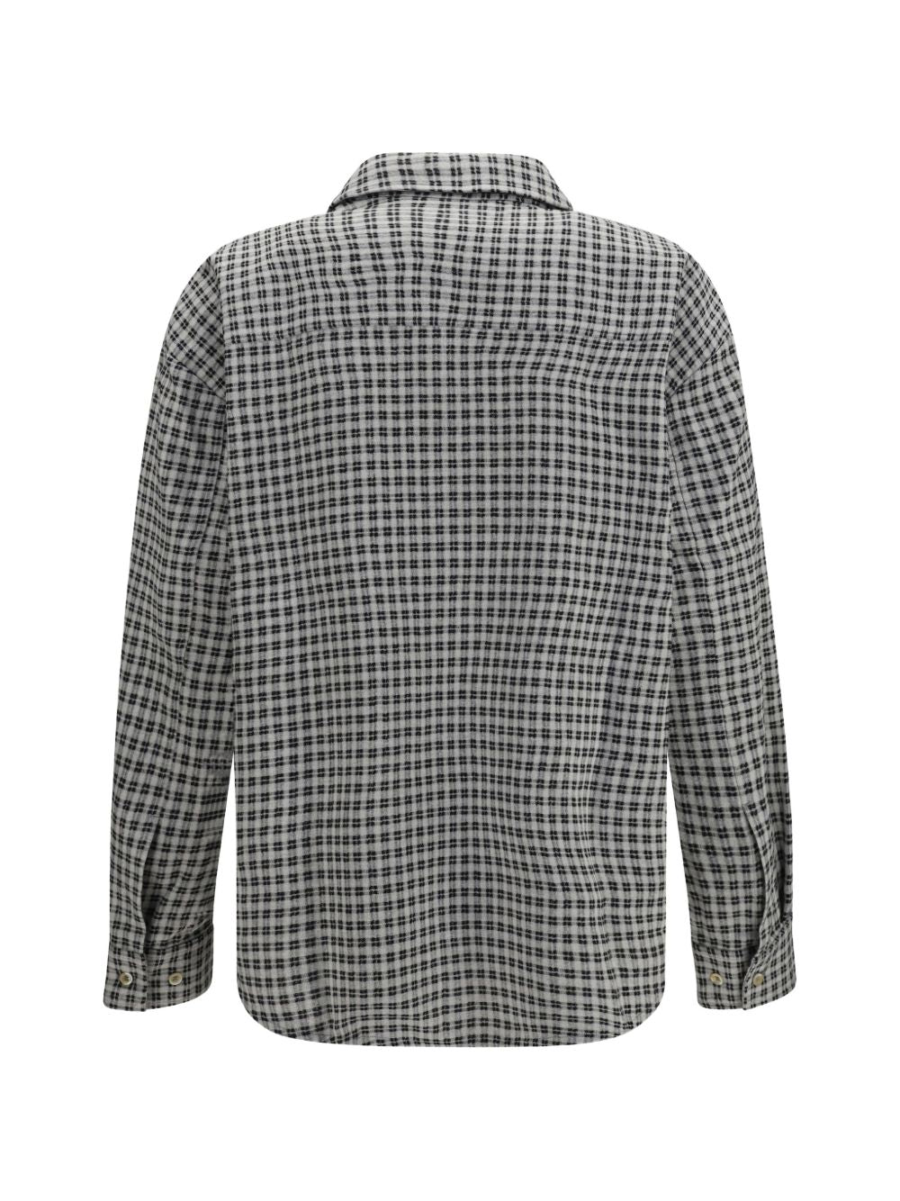 Knitted Shirt In Flanella MFW26BUTTONUPWHI WHITE BLACK CHECK Séfr 
