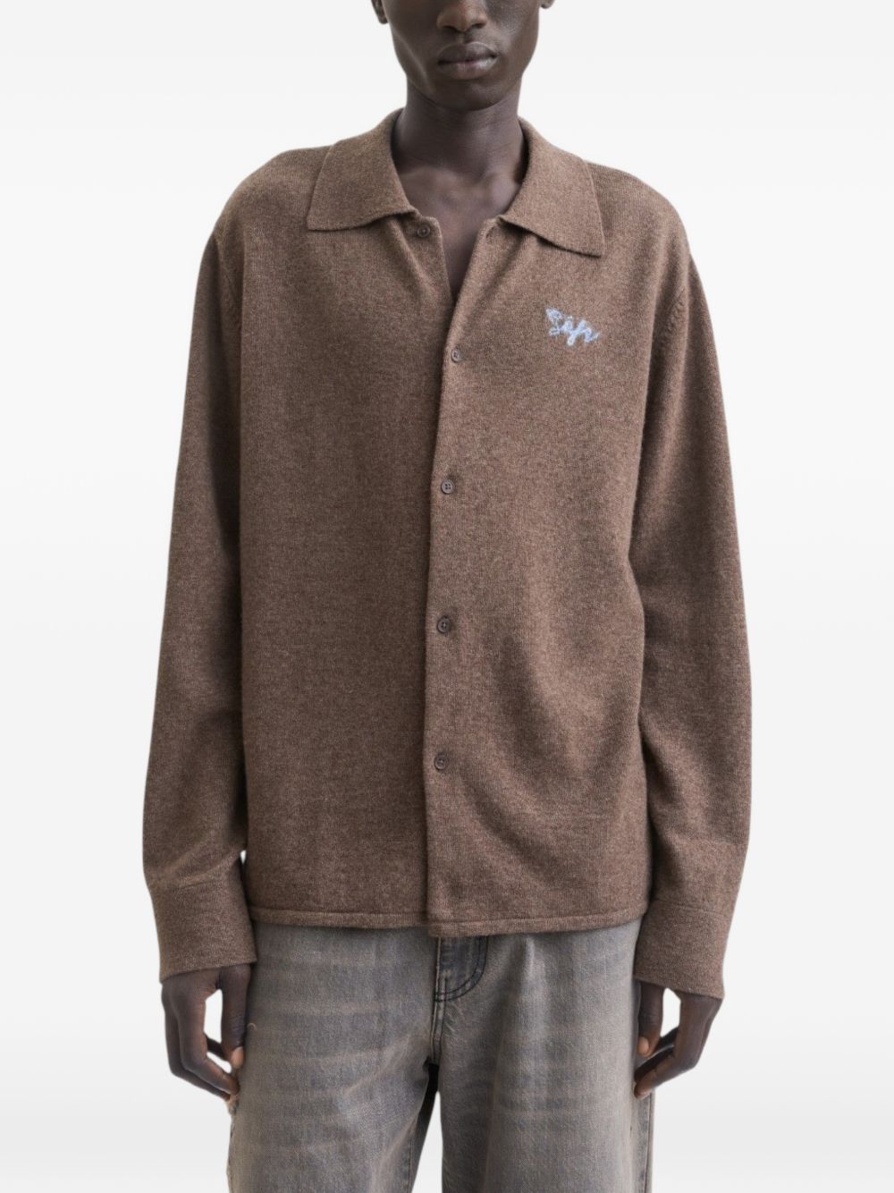 Knitted Shirt In Flanella MFW26KNITTEDDAR DARK BROWN Séfr 
