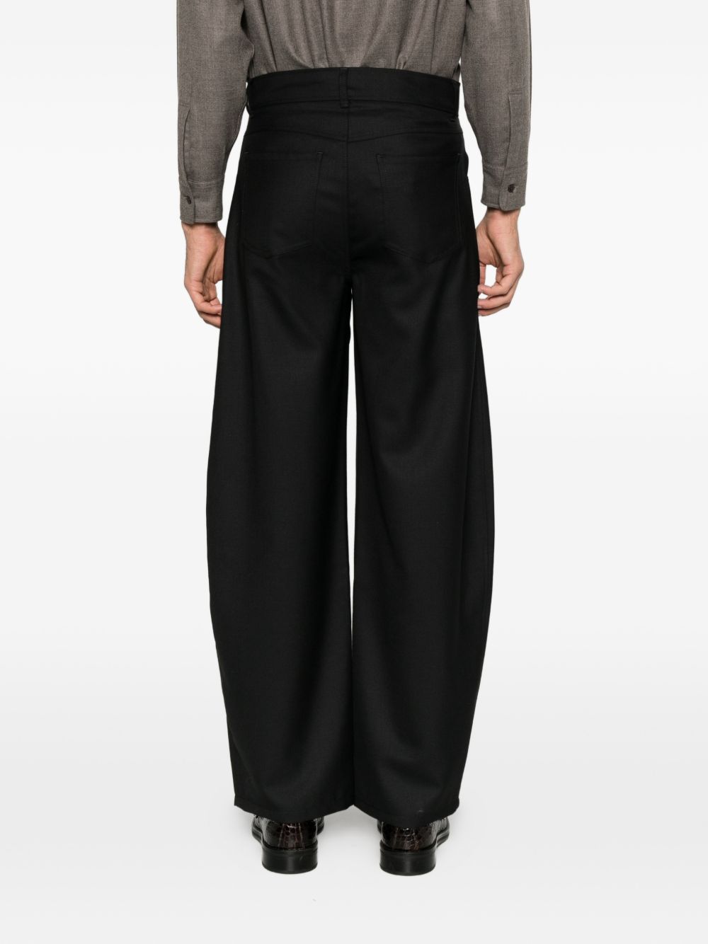 Pantaloni Gino In Lana Vergine MSS26GINOFINB BLACK Séfr 