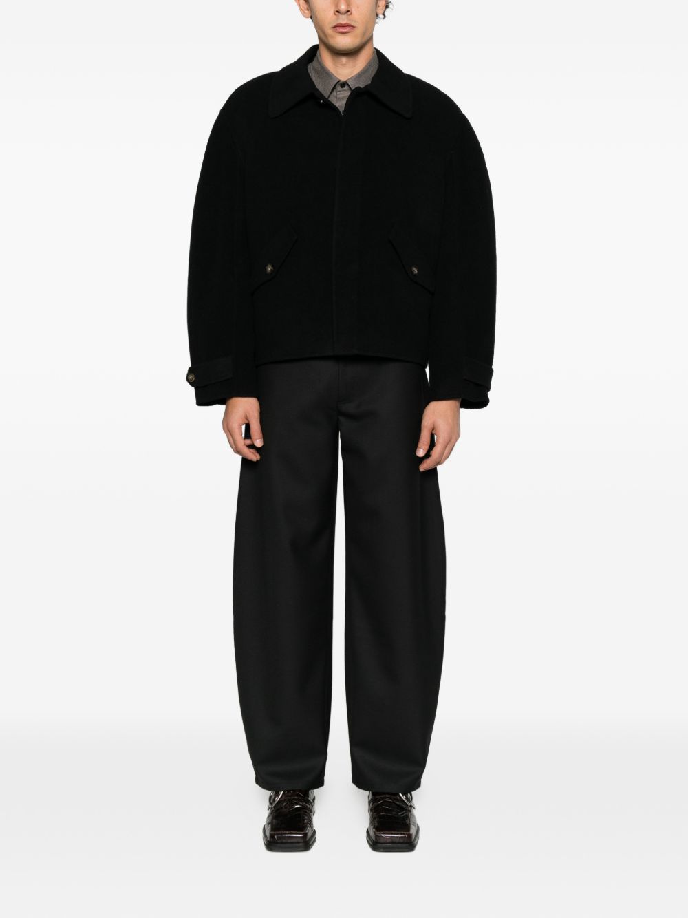 Pantaloni Gino In Lana Vergine MSS26GINOFINB BLACK Séfr 