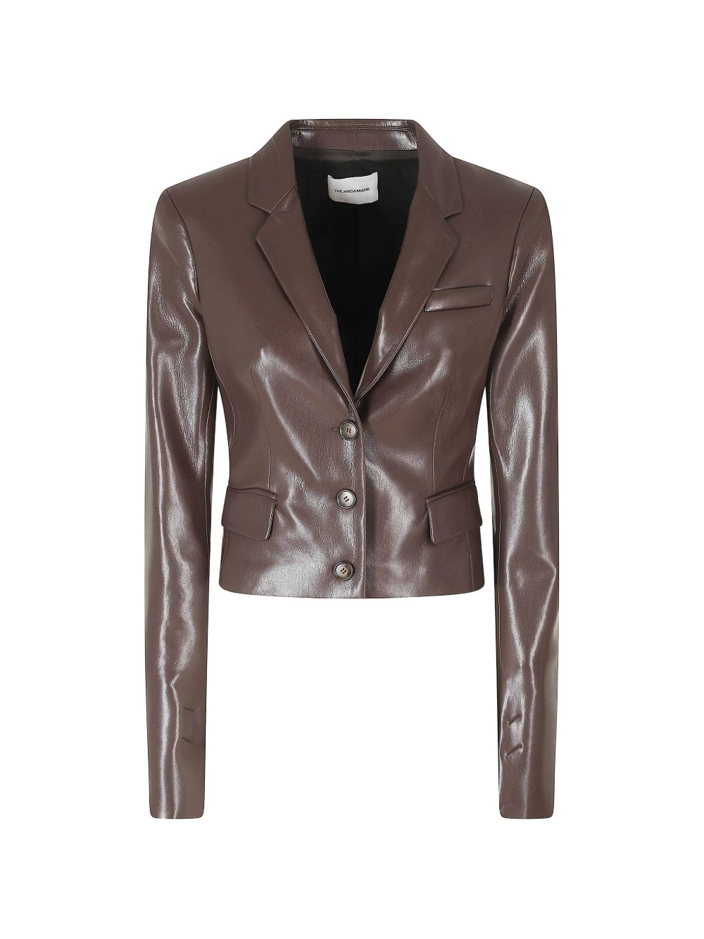 ZEFIRA FITTED BLAZER T203060ATNP152 641 DARK BROWN THE ANDAMANE 