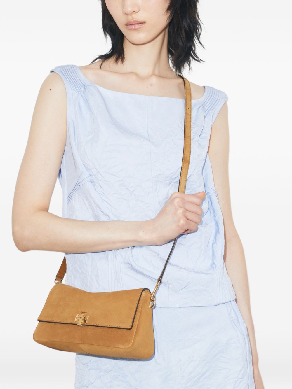 Tory Burch Flap Logo Shoulder Bag 183225 200 TOFFEE TORY BURCH 