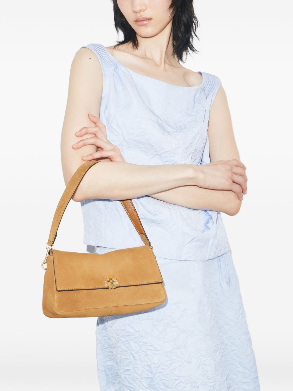 Tory Burch Flap Logo Shoulder Bag 183225 200 TOFFEE TORY BURCH 