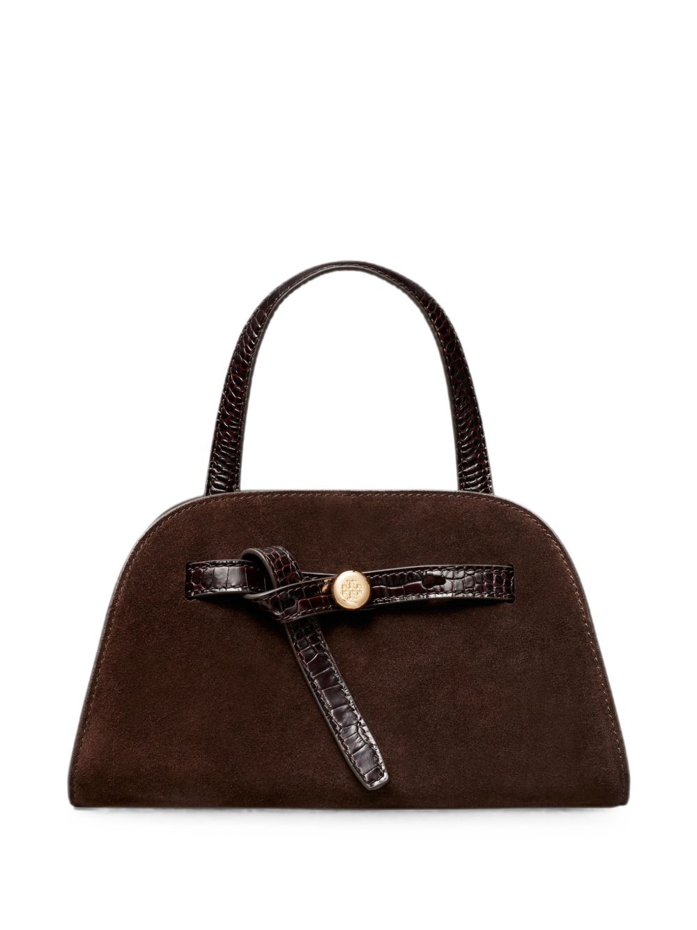 Romy Bauletto Small Suede 183362 201 DARK COCOA TORY BURCH 