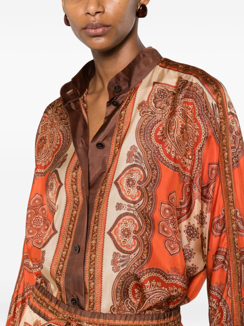 Mahon Dolman Shirt 1499TSS263 TANGERINE PAISLEY ZIMMERMANN 