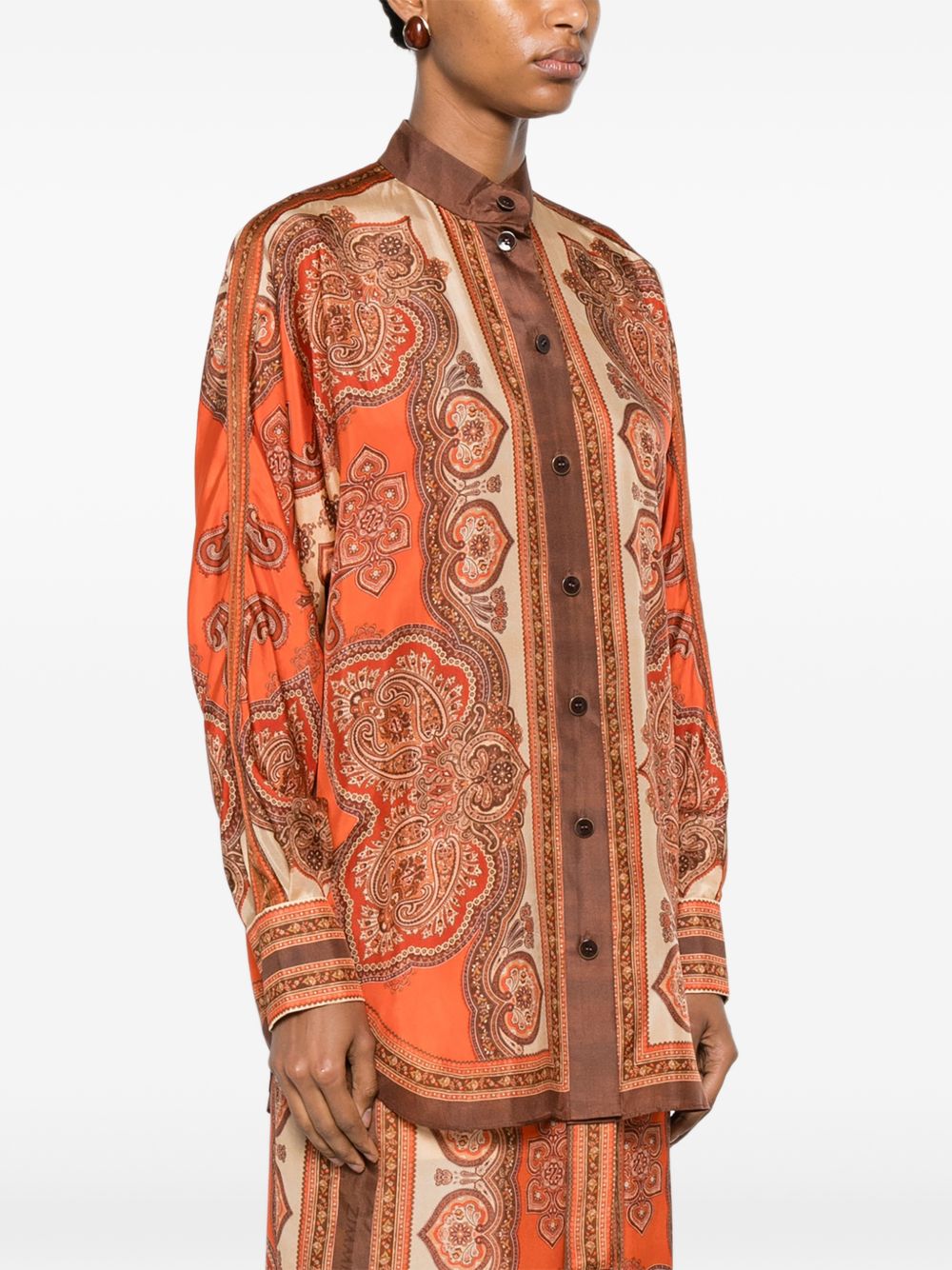 Mahon Dolman Shirt 1499TSS263 TANGERINE PAISLEY ZIMMERMANN 