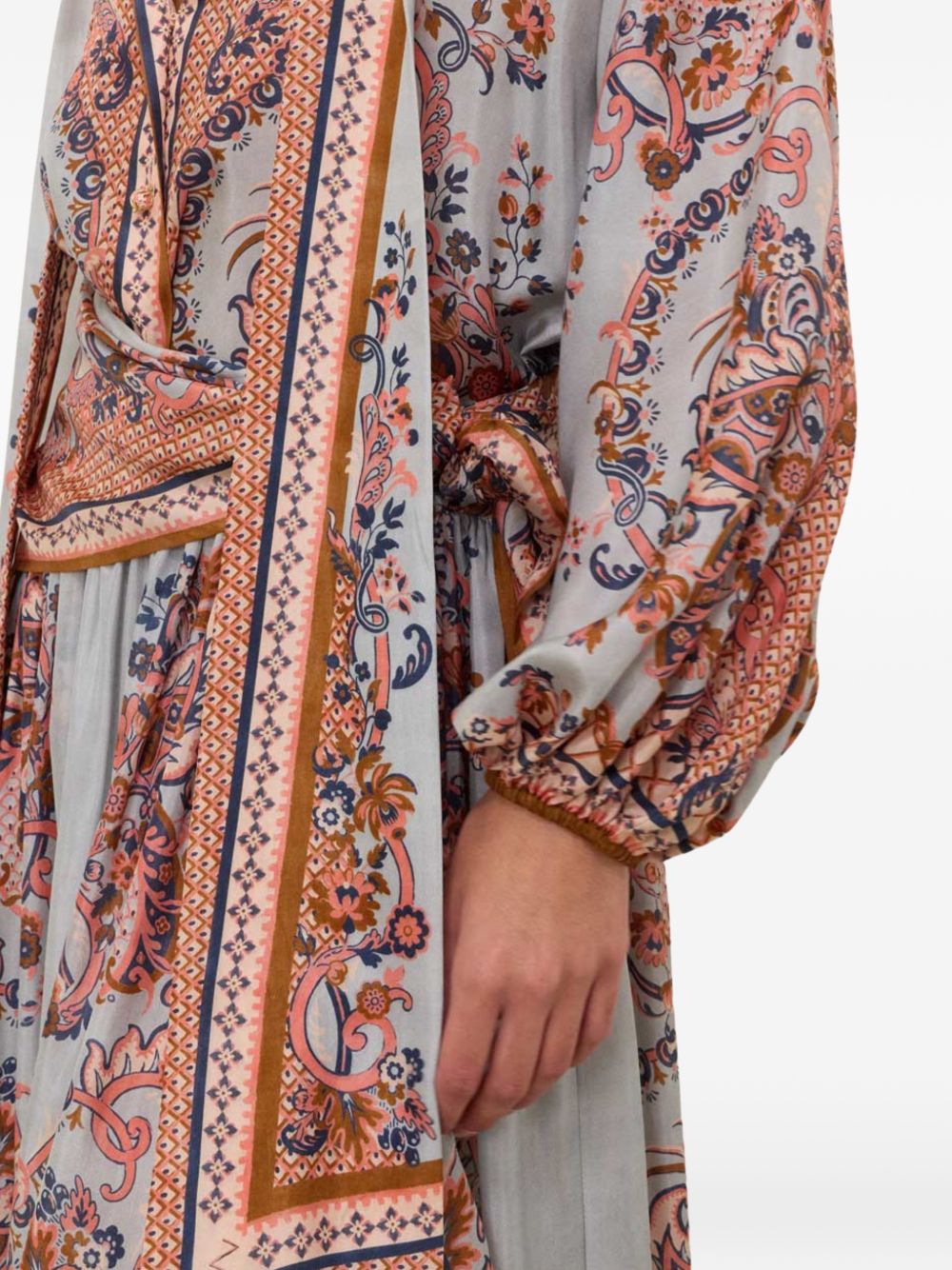 Aster Tie Neck Blouse 4461TSS261 BLUE PAISLEY FLORAL ZIMMERMANN 