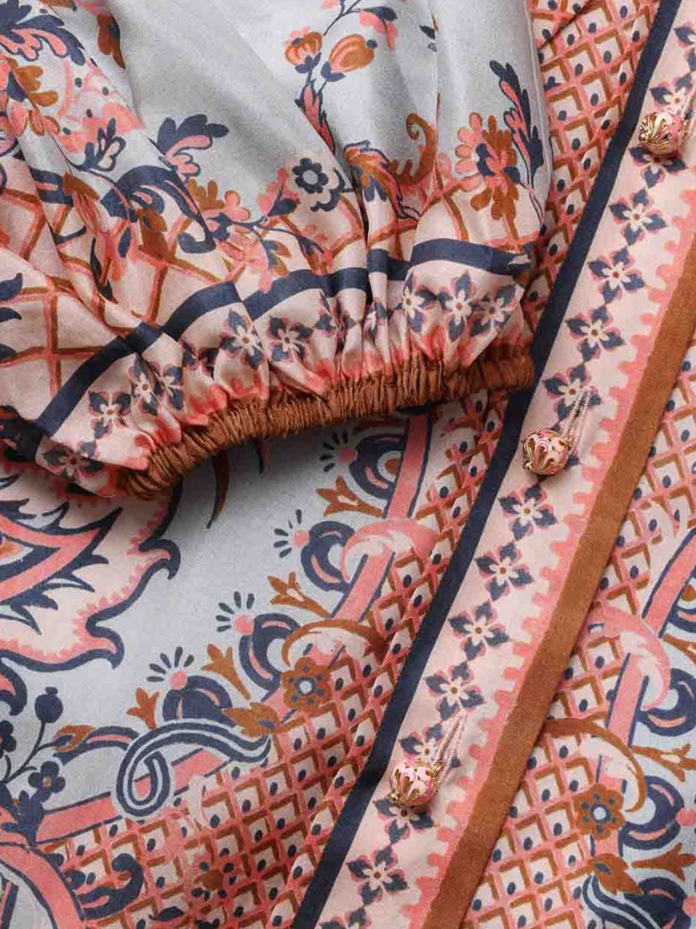 Aster Tie Neck Blouse 4461TSS261 BLUE PAISLEY FLORAL ZIMMERMANN 