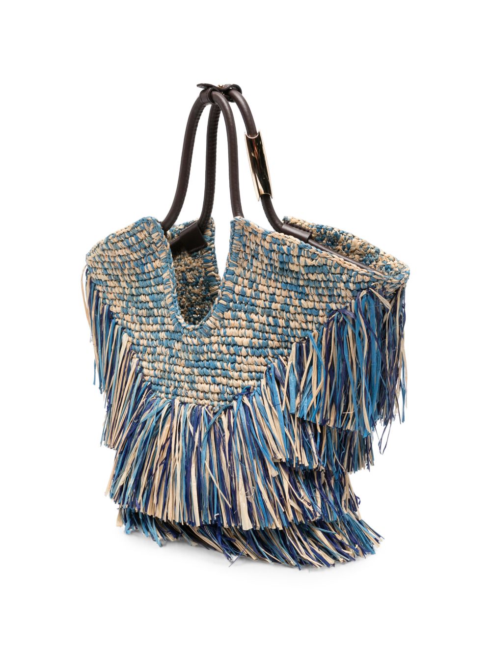 Borsa Shopping Piccola con Frange Goldentime 4470XS26A2 DENIM BLUE ZIMMERMANN 