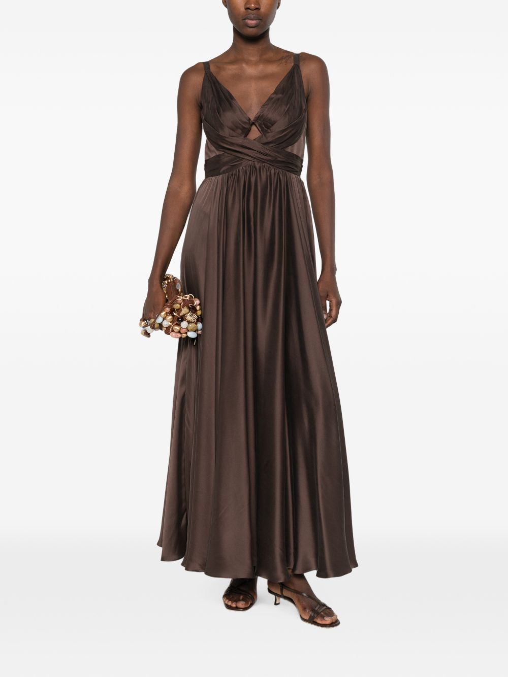 Draped Maxi Dress 5396DF26R BITTER CHOCOLATE ZIMMERMANN 
