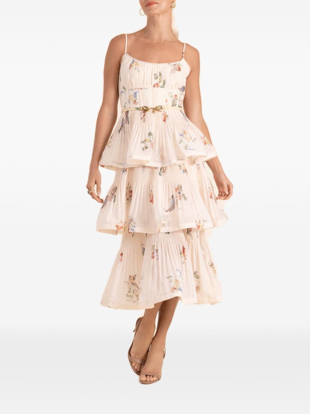 Abito Plissè Midi 5495DF26R CREAM BIRD ZIMMERMANN 