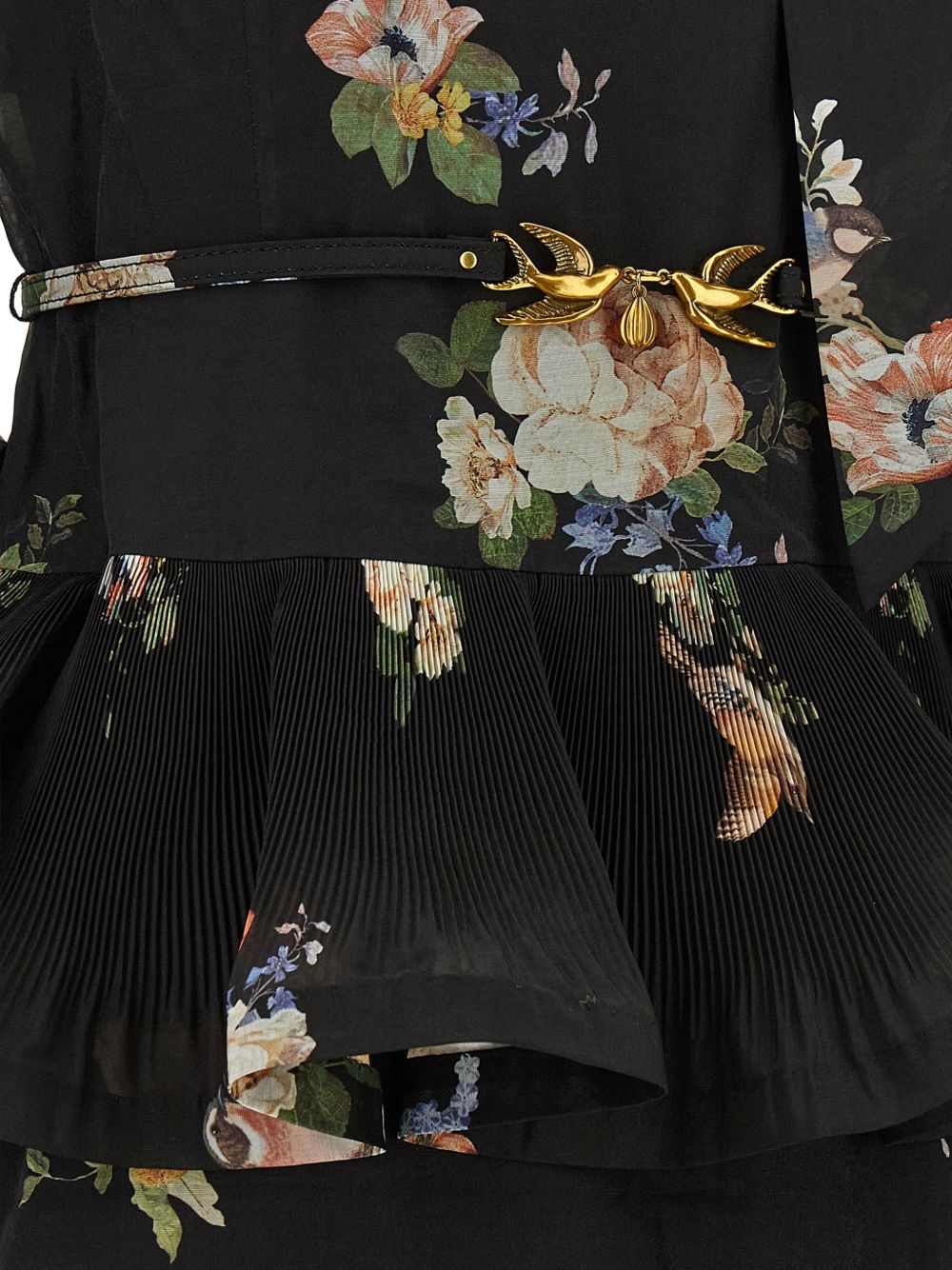Pleated Sleeved Midi Dress 5509DF26R BLACK BIRD ZIMMERMANN 