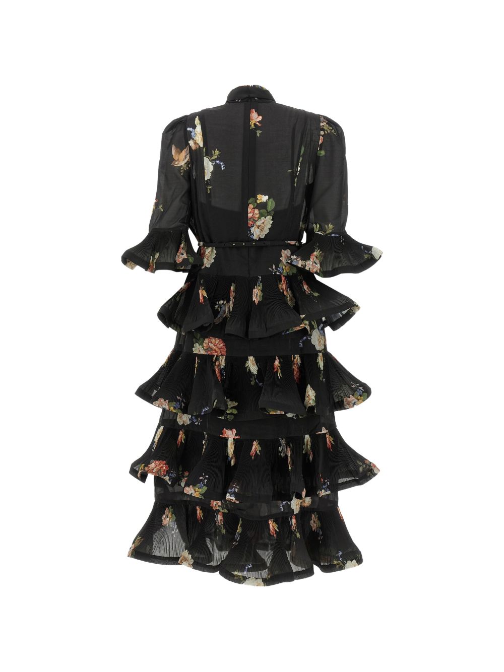 Pleated Sleeved Midi Dress 5509DF26R BLACK BIRD ZIMMERMANN 