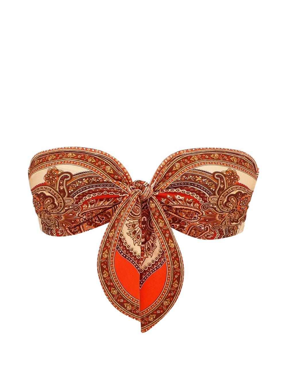 Mahon Scarf Tie Bikini Top 7773WSS263 TANGERINE PAISLEY ZIMMERMANN 