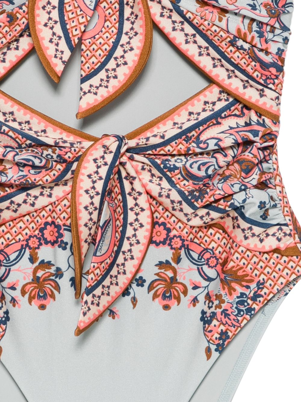 Costume Intero con Foulard Sundance 9142WSS261 BLUE PAISLEY FLORAL ZIMMERMANN 