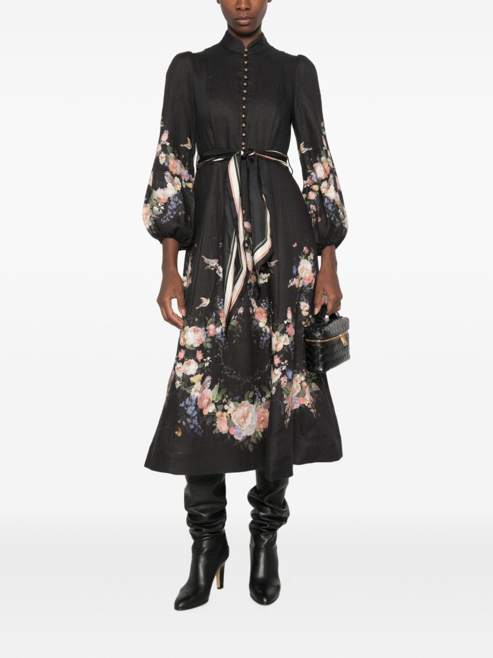 Valiant Button Midi Dress 9143DF261 BLACK BOUQUET ZIMMERMANN 