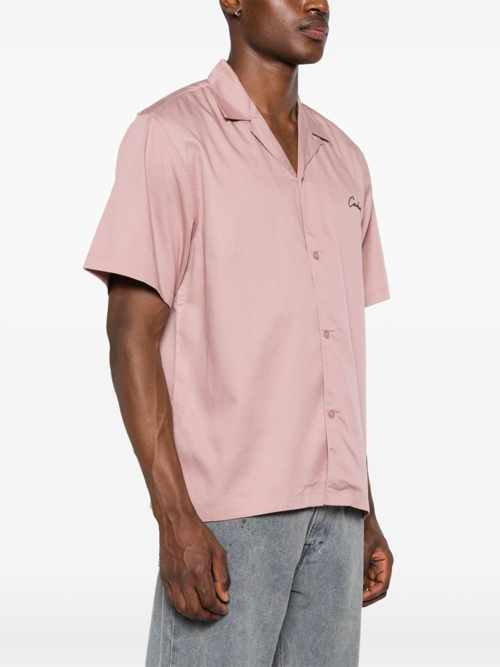 S/S DELRAY SHIRT TENCEL I031465 1R5XX PINK BLACK CARHARTT WIP 