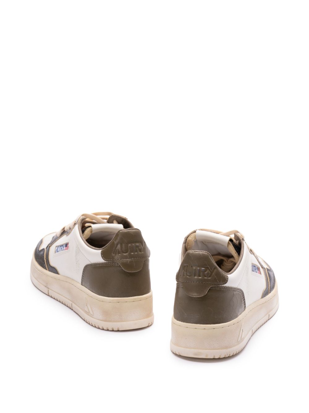 SNEAKERS IN PELLE SUPER VINTAGE AVLMSV46 WHITE BLACK AUTRY 