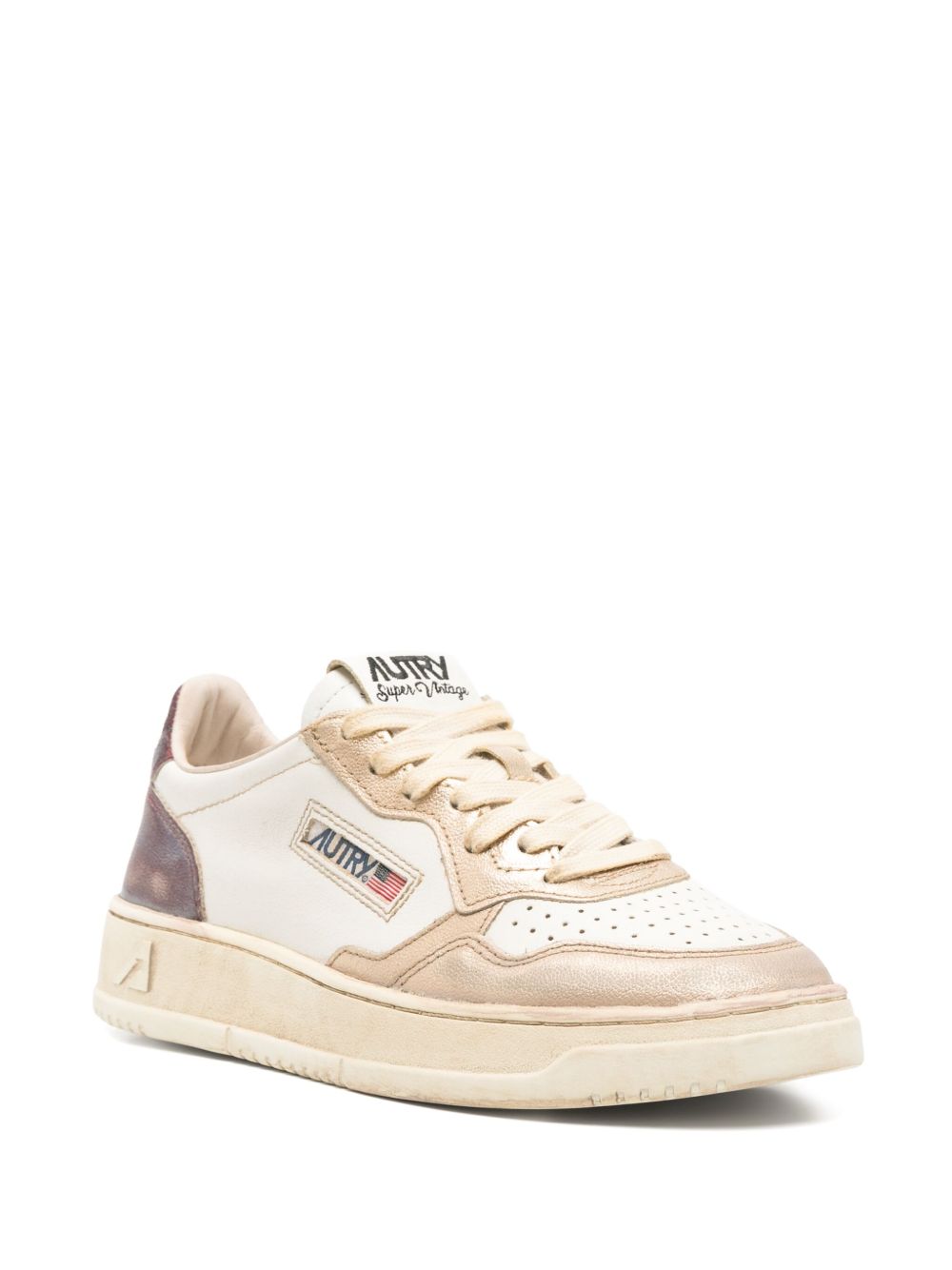 SNEAKERS IN PELLE SUPER VINTAGE AVLWMT04 NATURAL PLATINUM VIOLET AUTRY 