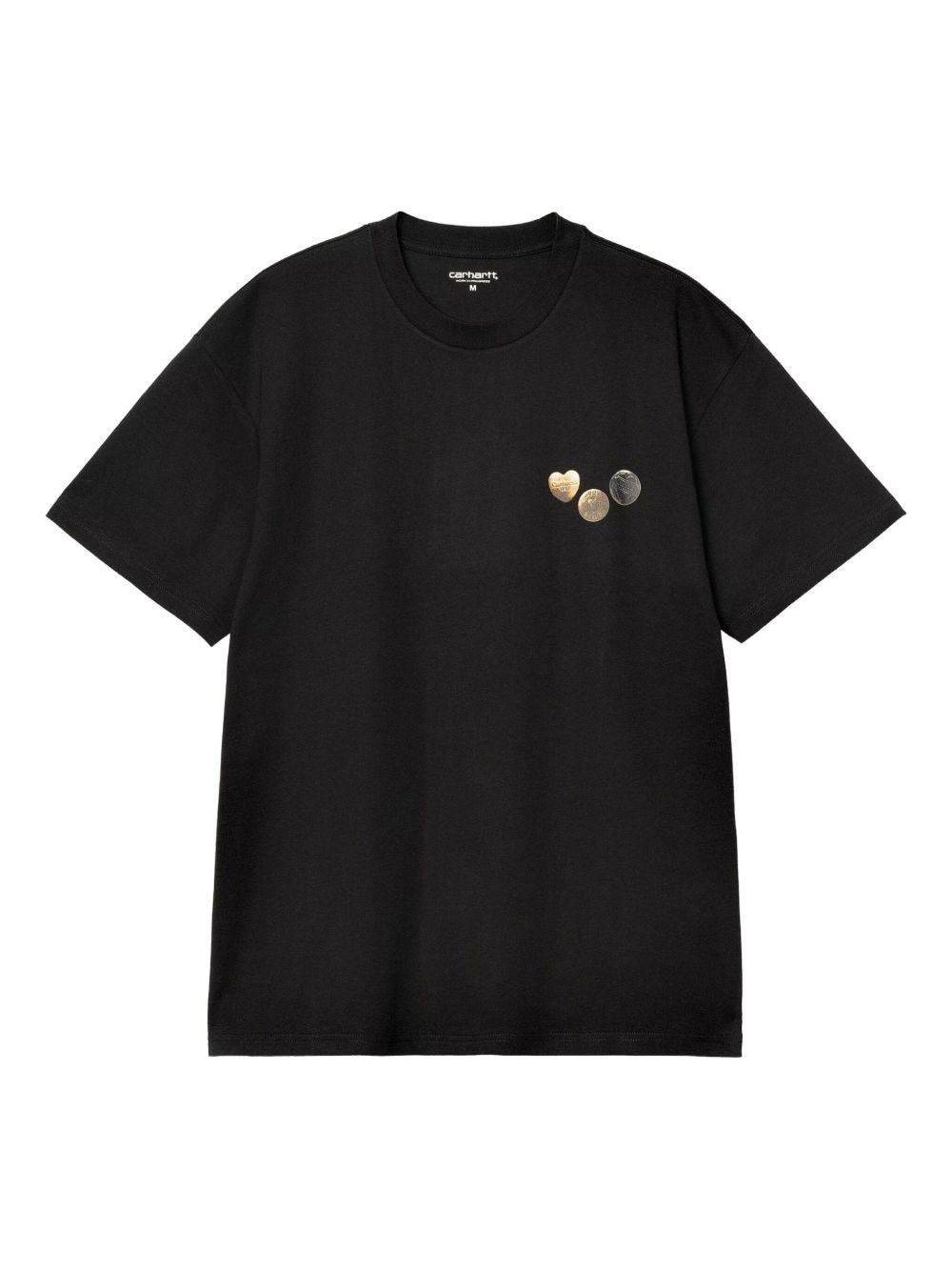 S/S BUTTON T-SHIRT COTTON I034658 89XX BLACK CARHARTT WIP 