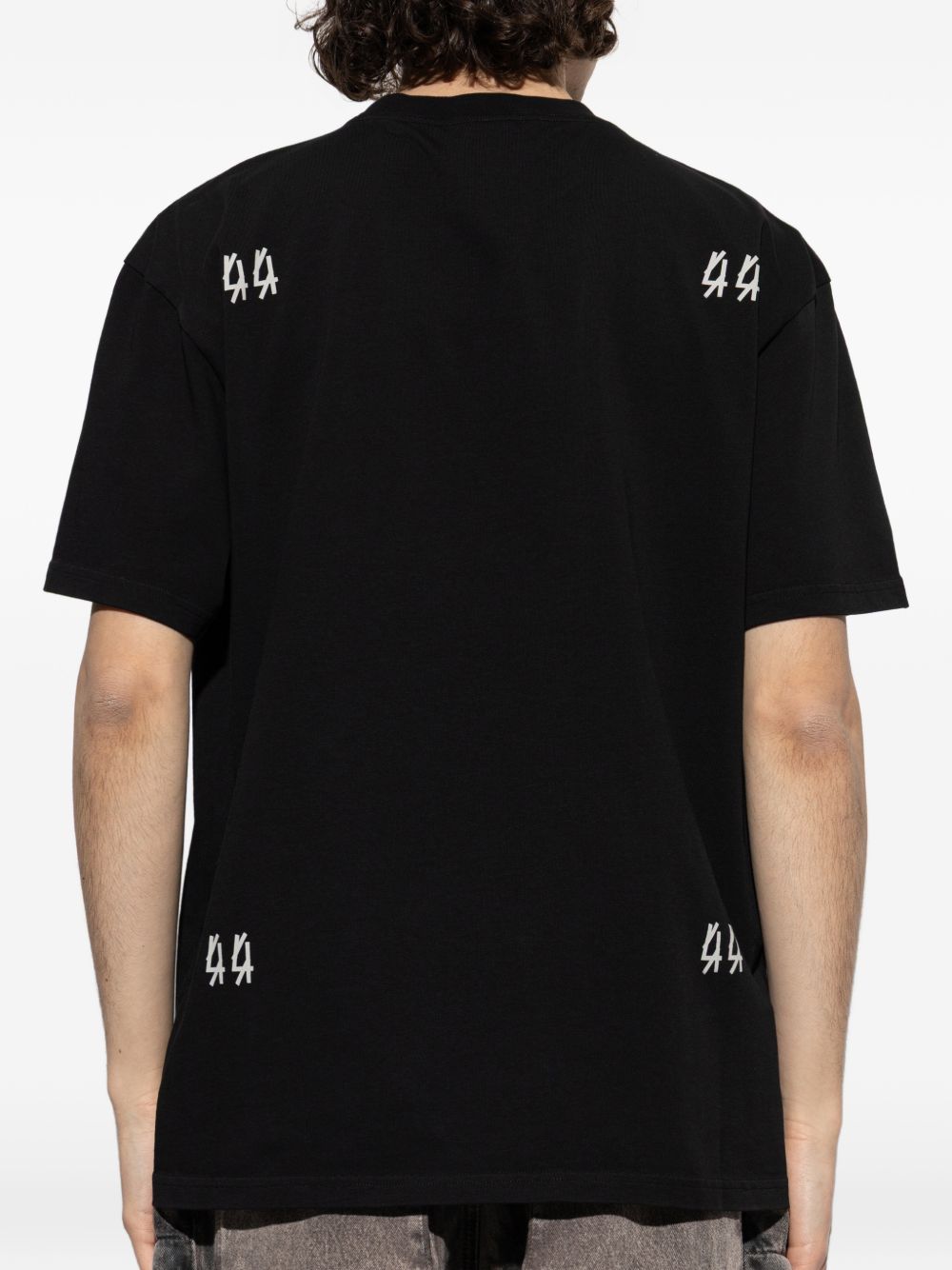 T-Shirt Con Stampa Frontale B0030556FA706 P748 BLACK 44 LABEL GROUP 
