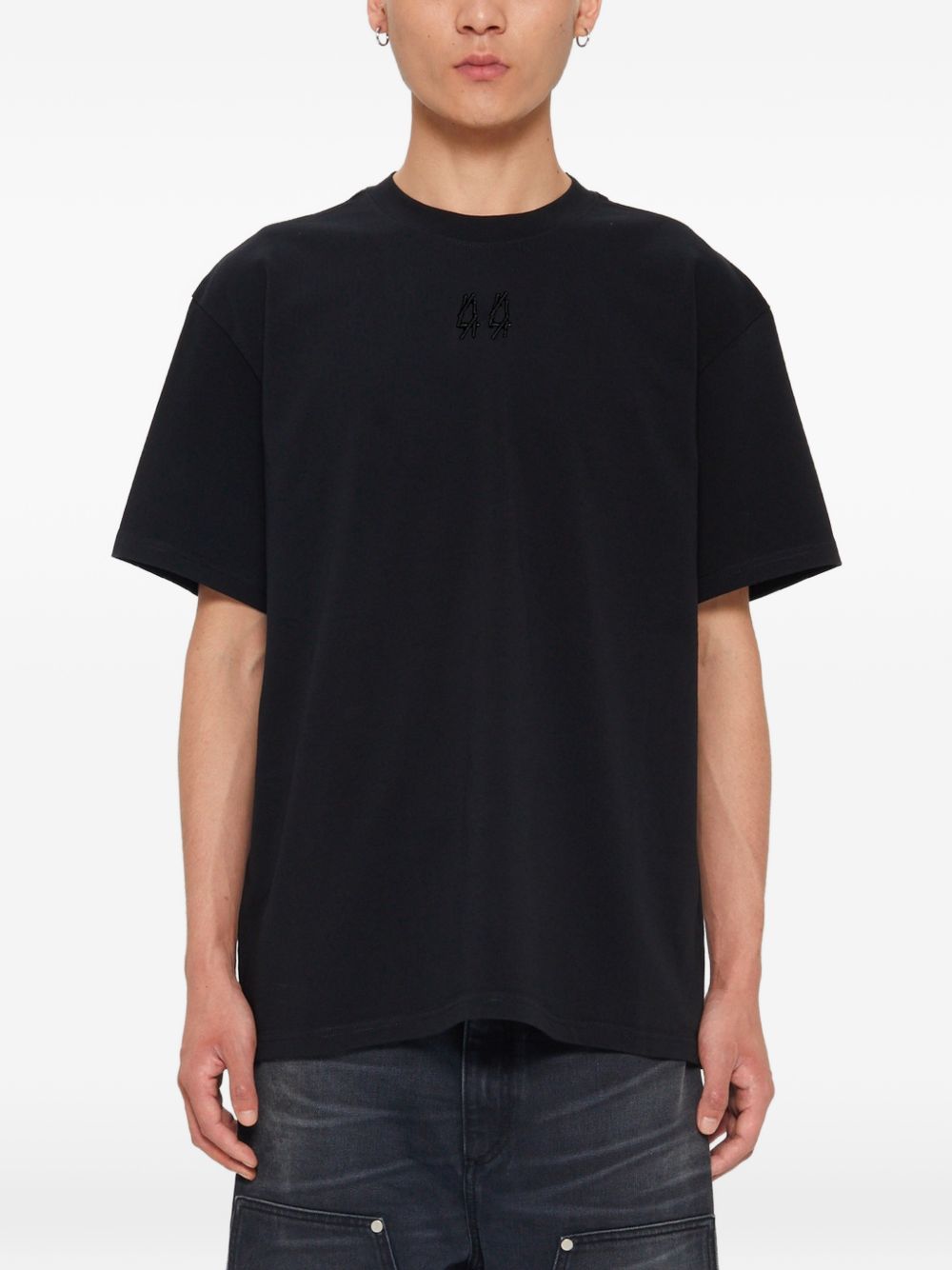 T-Shirt Con Stampa Frontale B0030556FA706 P795 BLACK 44 LABEL GROUP 