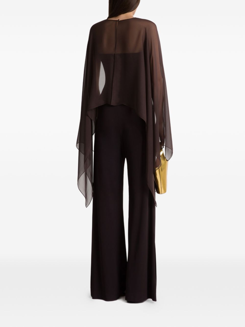 Pantaloni dritti con spacco A03130124 0102 MARRONE ALBERTA FERRETTI 