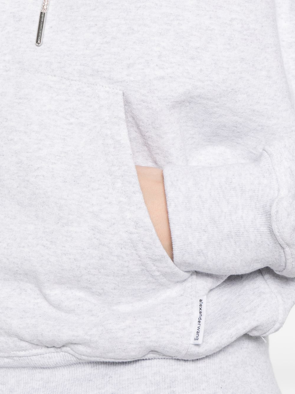 Cotton Terry Crystal Hoodie 1CC2262779 050 LIGHT HEATHER GRAY ALEXANDER WANG 