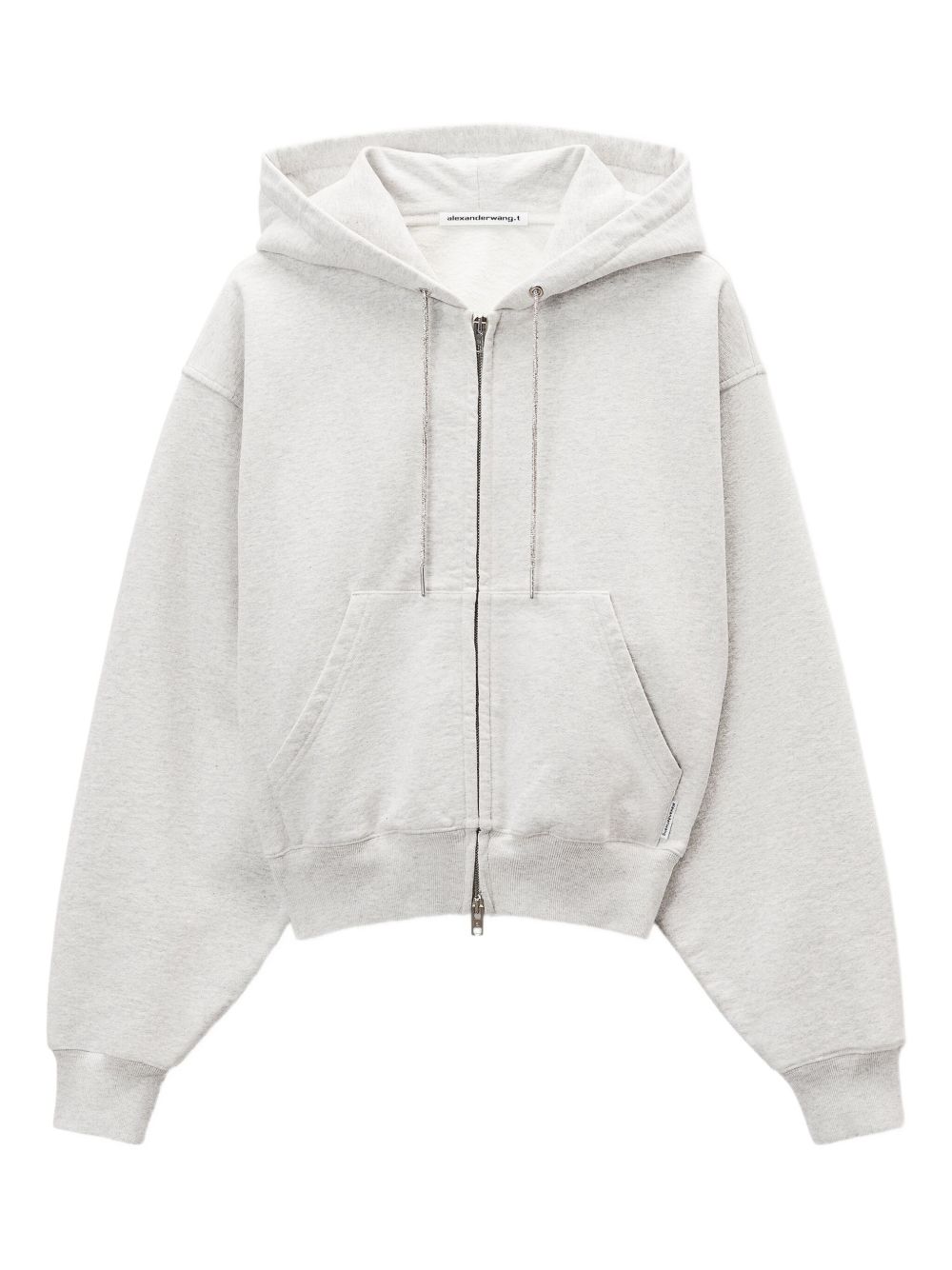 Zip Up Hoodie Rhinestone 4CC1252112 050 LIGHT HEATHER GRAY ALEXANDER WANG 