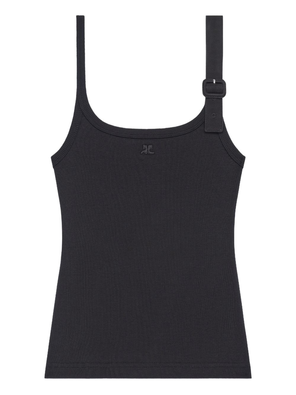 Buckle 90s Rib Tank Top 126JDE153JS0194 9999 BLACK COURREGES 