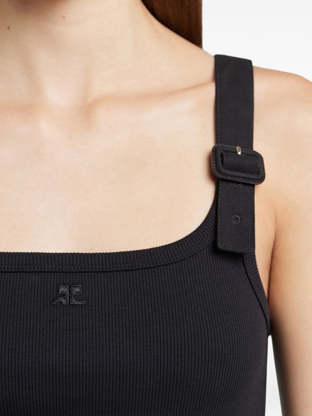 Buckle 90s Rib Tank Top 126JDE153JS0194 9999 BLACK COURREGES 