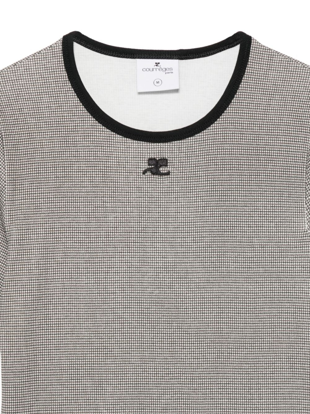 Signature Contrast T-shirt 126JTS017JS0223 B217 HOUNDSTOOTH BLACK COURREGES 