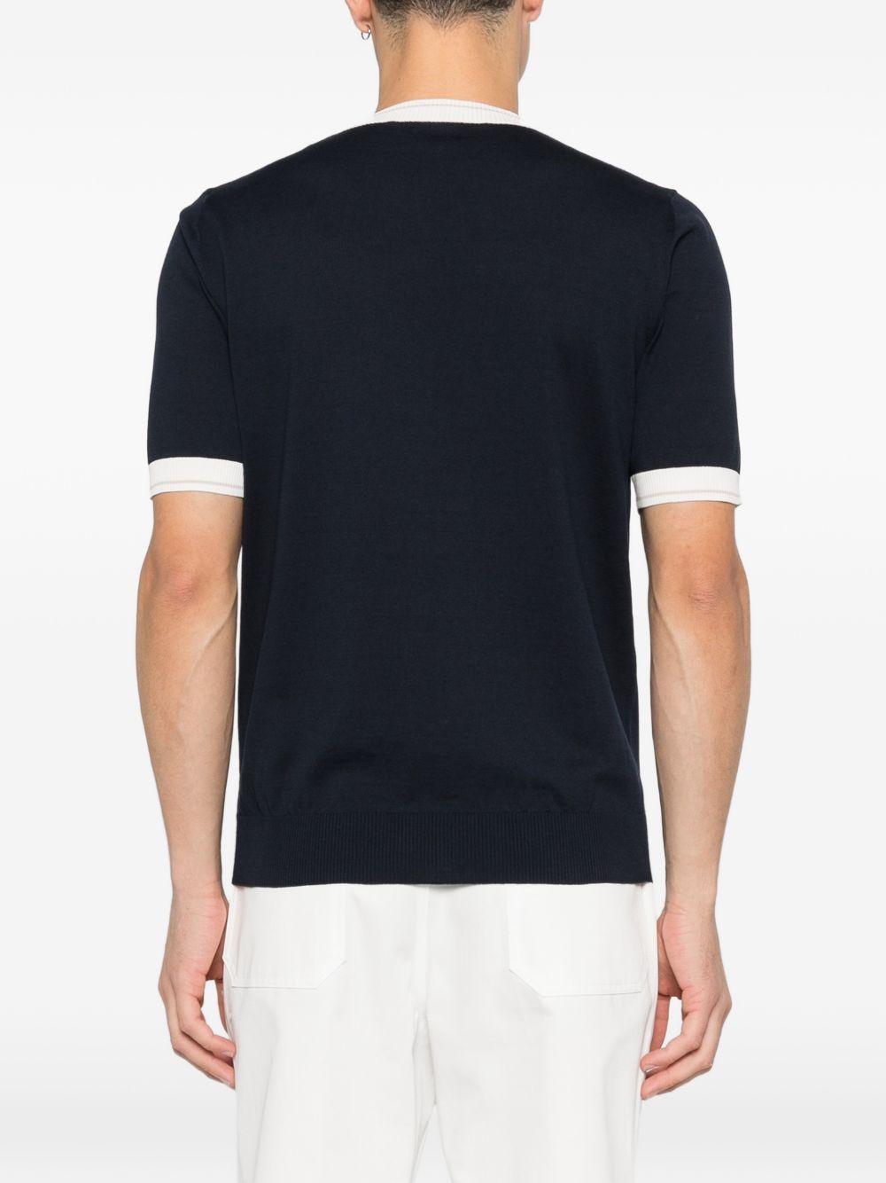 Maglia girocollo in cotone M76MAGM19MAG0M013 110102 BLUE BIANCO SABBIA ELEVENTY 