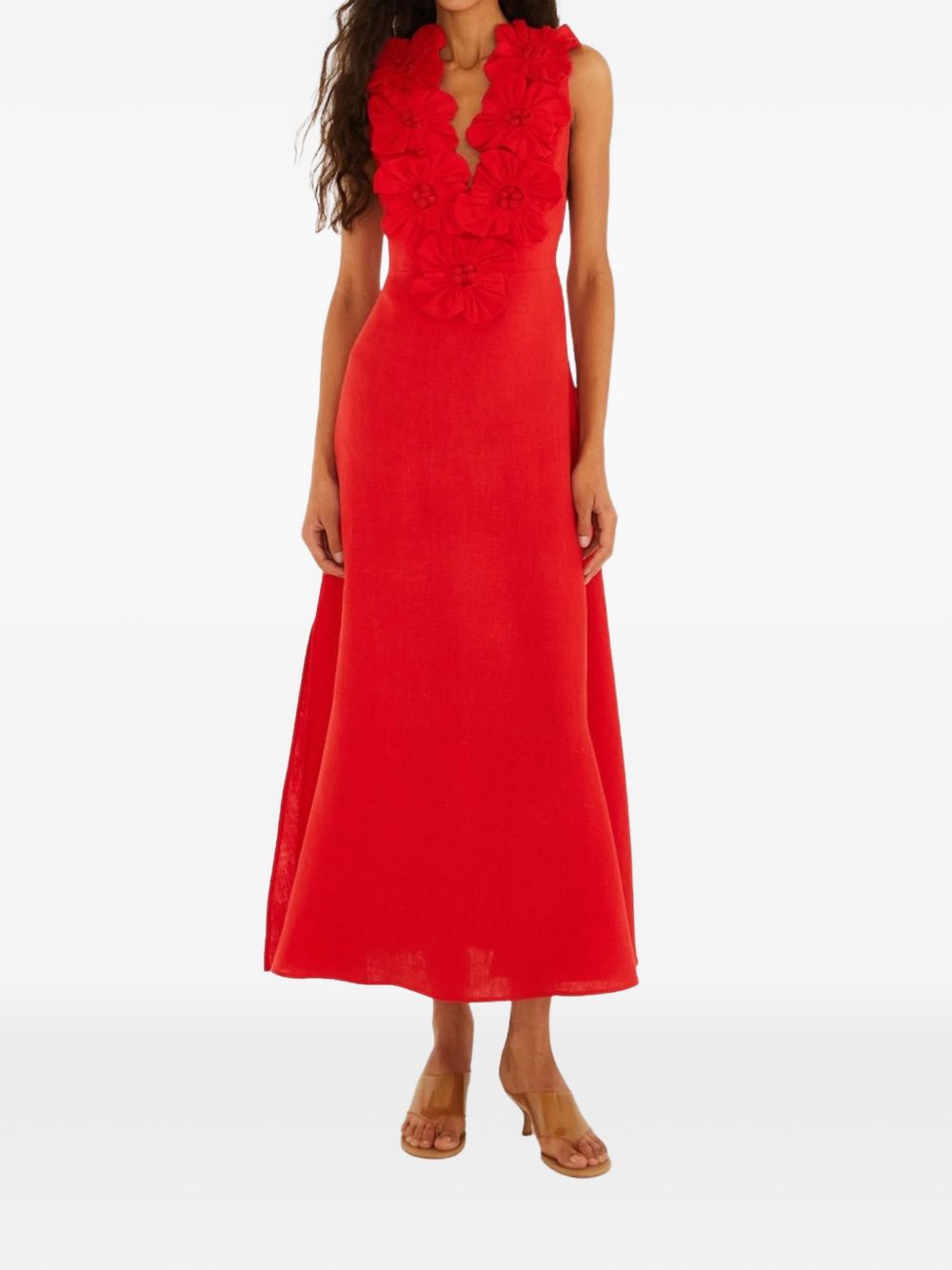 Abito applicazioni floreali 347760 L0028 RED FARM RIO 