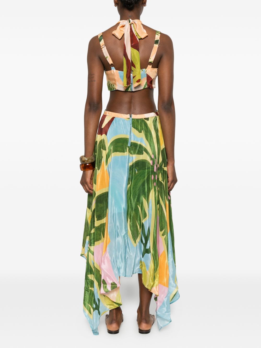 Multicolor Tropical Painting Cut-Out Buckles Maxi Dress 349023 26098 TROPICAL FARM RIO 