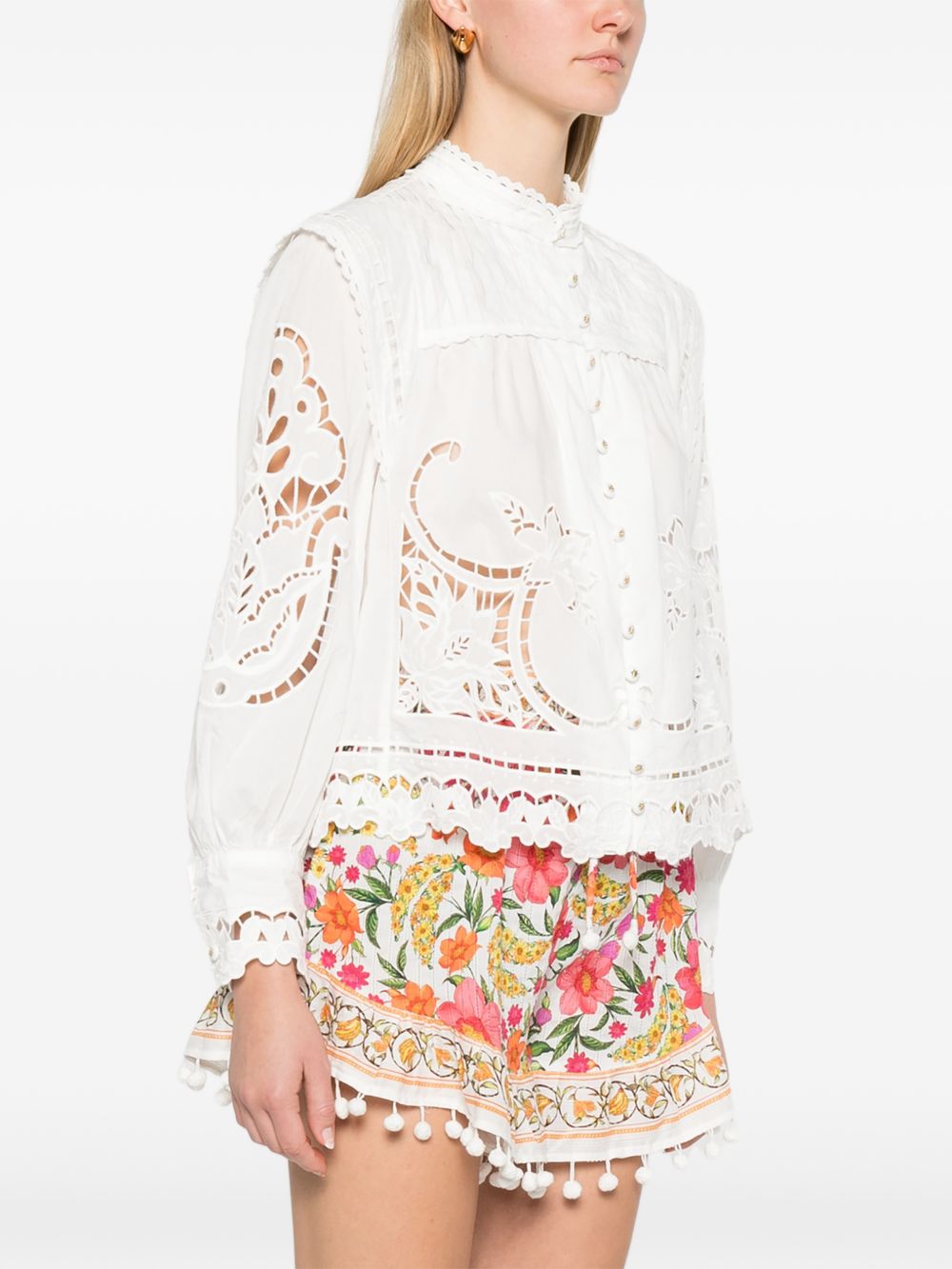 Camicetta con motivo traforato 351181 L0025 OFF WHITE FARM RIO 