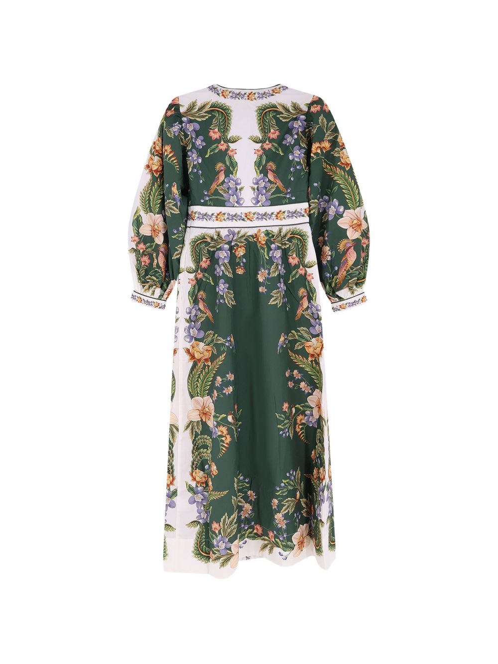 Vestito lungo in cotone con stampa floreale 353568 26067 NATURE GREEN FARM RIO 