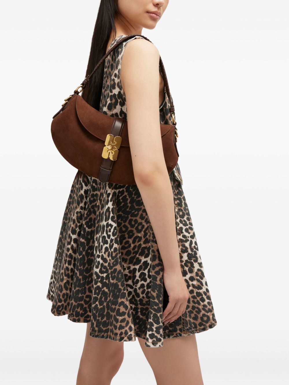 Kat Baguette Suede B2070052 979 CHICORY COFFEE GANNI 