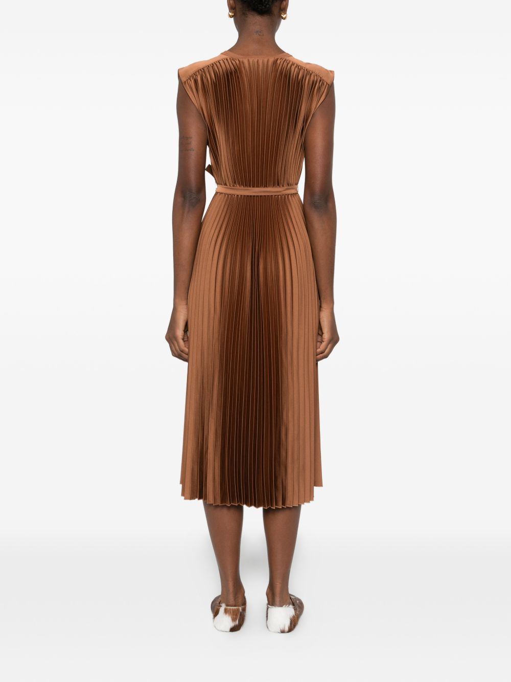 Volta Knit Weave Plissé Dress JF009603 0605 CINNAMON JOSEPH 