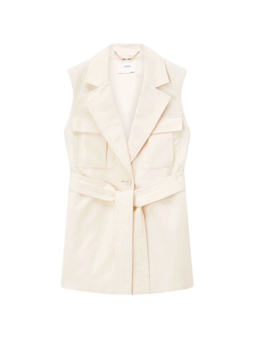 Diafa Cotton Linen Sleeveless Jacket JF009694 0287 MARBLE JOSEPH 