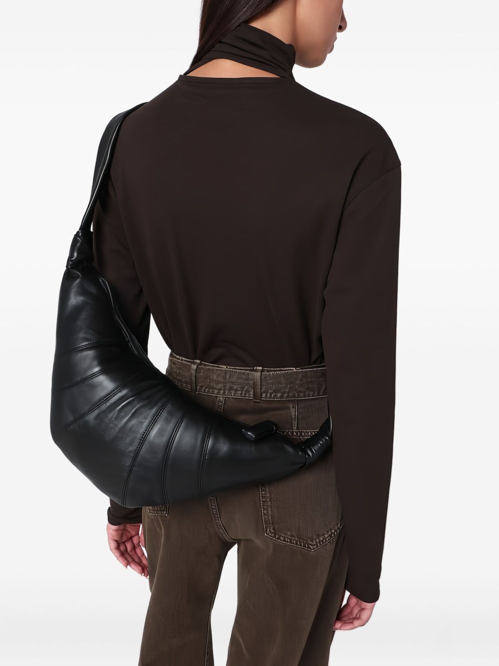Medium Croissant Bag in Leather BG0001LL095 BK999 BLACK LEMAIRE 