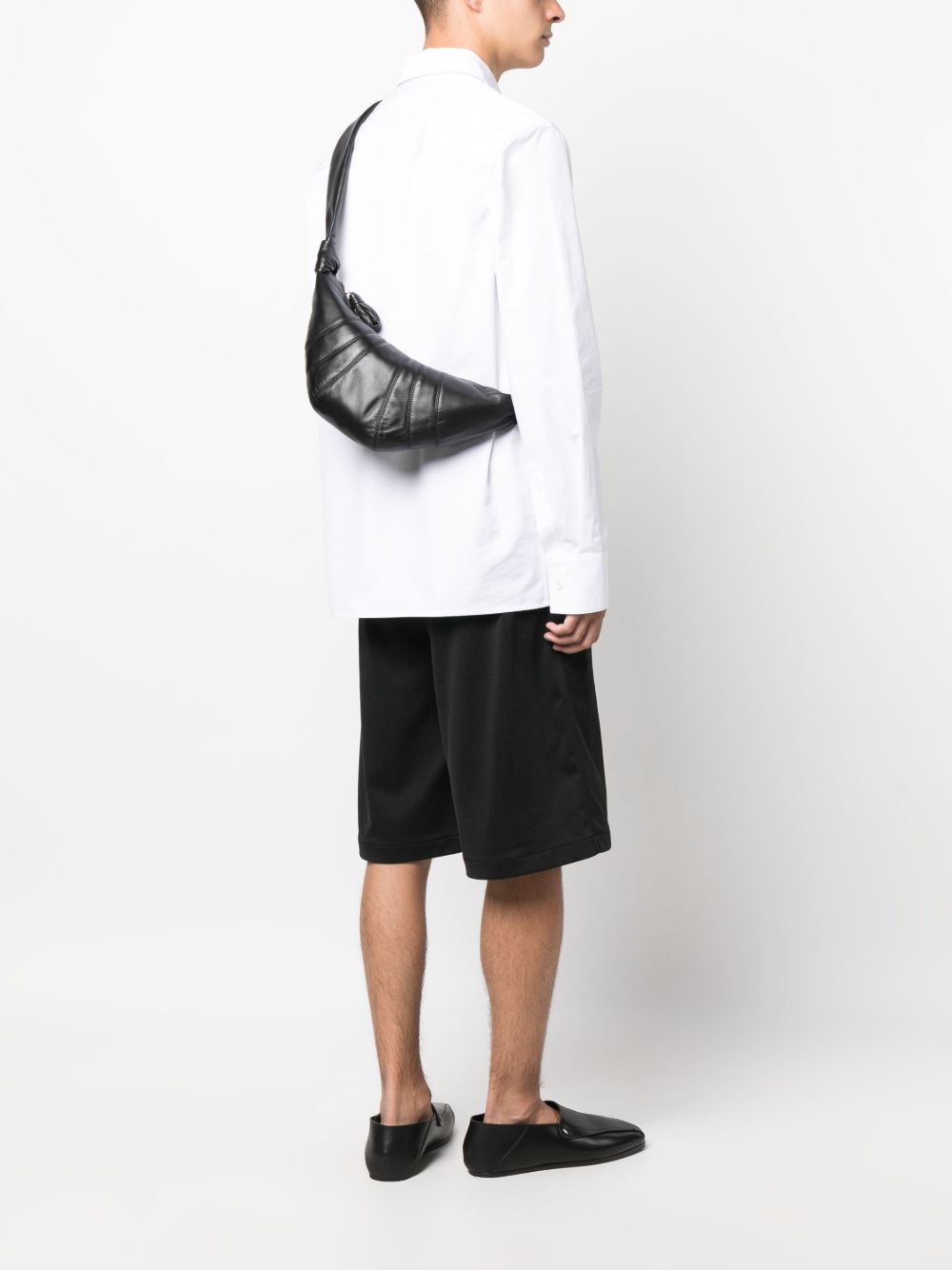 Small Croissant Bag in Leather BG0003LL095 BR999 BLACK LEMAIRE 