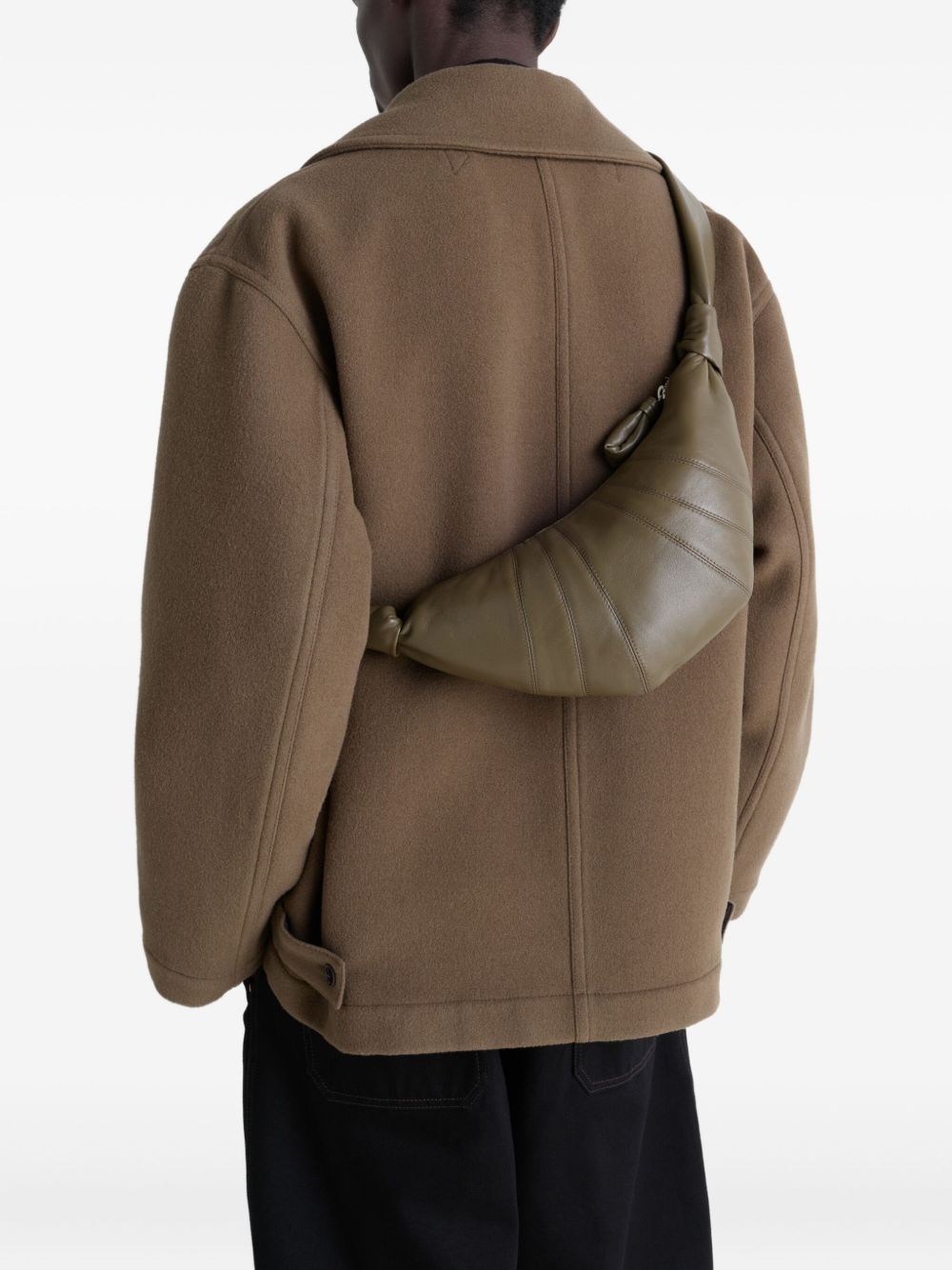 Small Croissant Bag in Leather BG0003LL095 GR678 DARK KHAKI LEMAIRE 