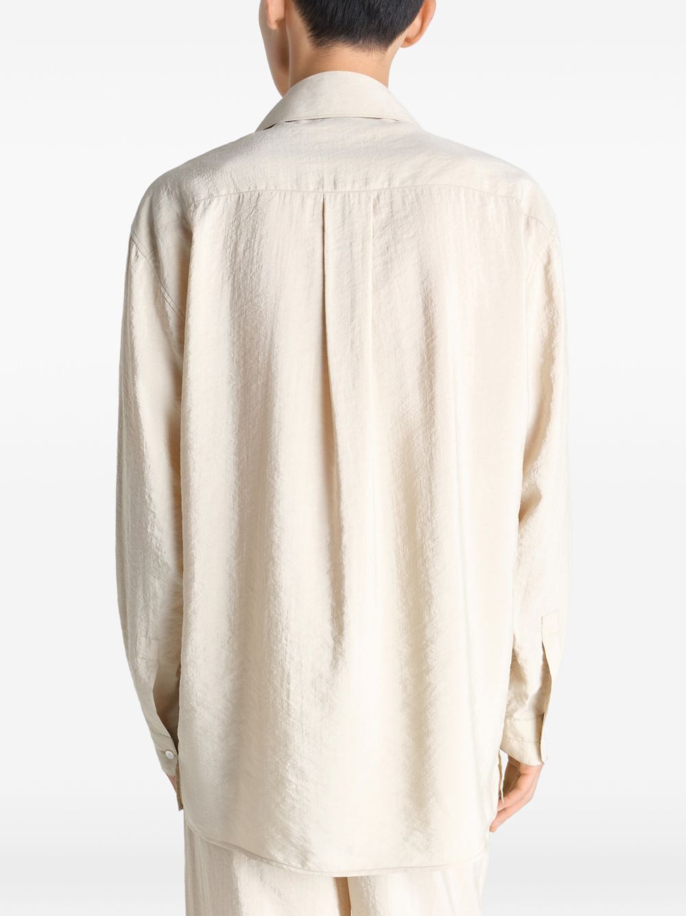 Convertible Collar Shirt in Dry Silk SH1233LF1308 BG235 OAT MILK LEMAIRE 
