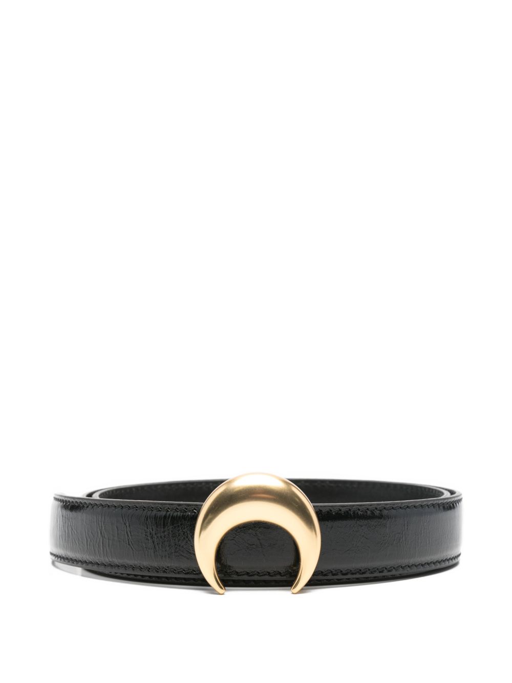 Smooth Leather Moon Belt WLG001ACLEA0004 BK93 BLACK GOLD MARINE SERRE 
